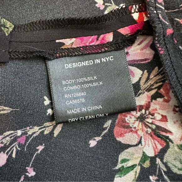 NWT Intermix Evie Silk Floral Victorian Silk Dress in Black Size 6 - Picture 8 of 9